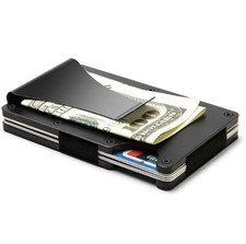 Slim Aluminum RFID Wallet for Men Minimalist Front Pocket Wallet with Money Clip