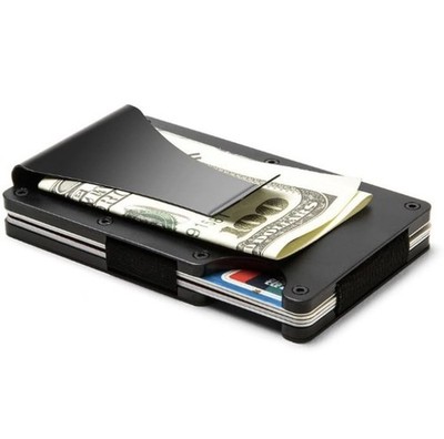 Slim Aluminum RFID Wallet for Men Minimalist Front Pocket Wallet with Money Clip