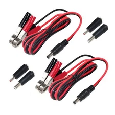  DC 5.5 2.1mm Battery Clamps Extension Cord - 5FT 16AWG 12V Alligator 5FT-2PACK