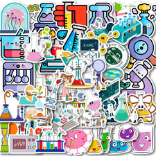 100 PCS Funny Science Laboratory Stickers for Kids Teens Adults, Physics Biology
