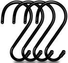 Mzekgxm 4 Pack Large S Hooks for Hanging Heavy Duty, 6 inch Non Slip Black