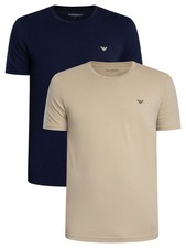 Image of Emporio Armani Men's 2 Pack Lounge Crew T-Shirt, Multicoloured