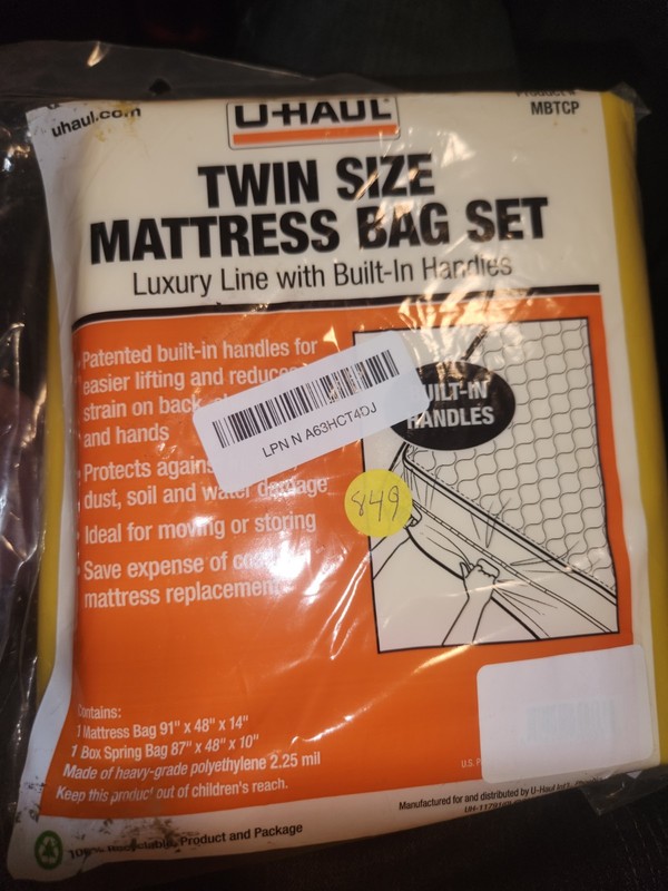 U-HAUL Twin Size Mattress Bag Set MBTCP