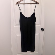 ZARA Women’s Black Sleeveless Spaghetti Strap V-Neck Midi Dress Size L
