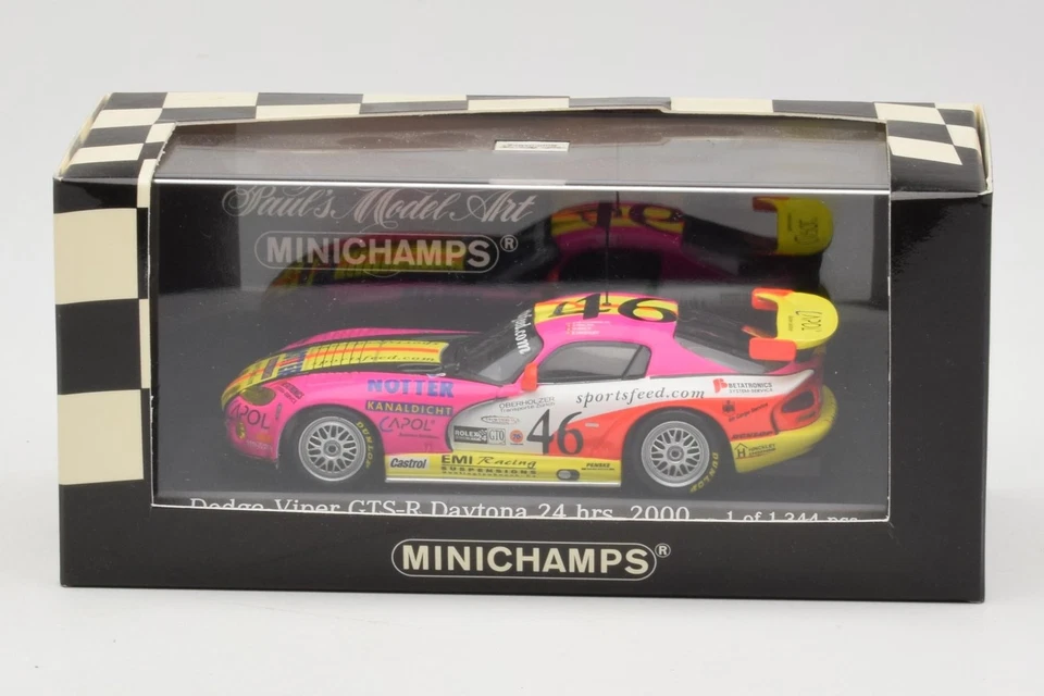 430001446 Dodge Viper GTS-R n46 Seiler Brun Messley Daytona 2000 Minichamps 1/43 - Immagine 4 di 4