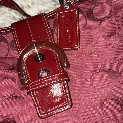 Coach Soho Red/Burgundy Patent Leather Shoulder Tote Bag with