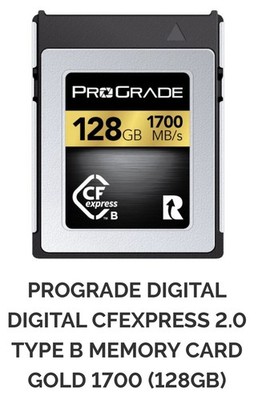 ProGrade Digital 128GB CFexpress 2.0 Type B Gold Memory Card 1700 MB/s  New!