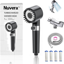 Muravai Shower Head, High Pressure Handheld with 4PCS Water Filter, One-Touch Pa