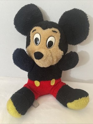 Vintage Mickey Mouse Plush 10  Disneyland Walt Disney World Made In Taiwan 1970