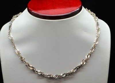 Sterling Silber helle große Singapur Kette Halskette 30,0'' #FME791