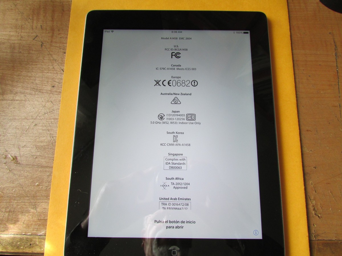 Apple iPad 4 16GB Wi-Fi A1458（完動品）MD510J/A Apple iPad 4th Gen A1458 Wi-Fi 16GB 32GB 64GB Black 9.7