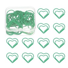 20pcs Green Plastic Metal Heart Clip
