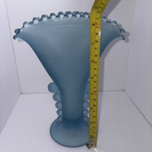 š¹Dalzell-Viking Frosted Glass Light Blue Vase. Vintage - Picture 7 of 8