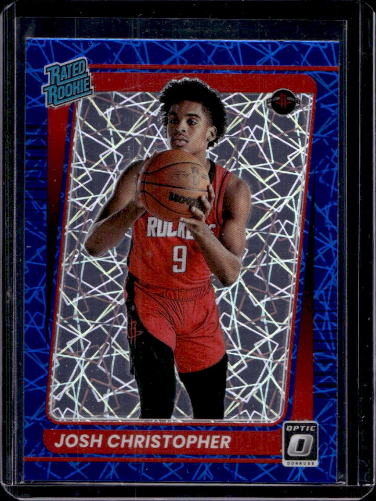 2021-22 Donruss Optic Josh Christopher Blue Velocity Prizm RC #200 Rockets