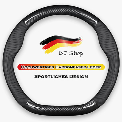 Lenkradbezug D-Form 38cm Lenkradhülle Leder Kohlefaser für Ford Explorer EV NEU