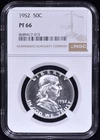 1952 Proof Franklin Half Dollar 50c NGC PF 66 (PR66) White & Spotless!