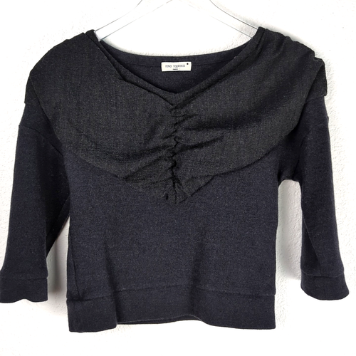 Rosa Tapioca Wool Blend Sweater Small 40 Gray Heather 3/4 Sleeve Paris France - Picture 1 of 10