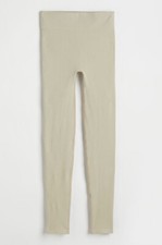 NEW H M seamless leggings light green beige medium