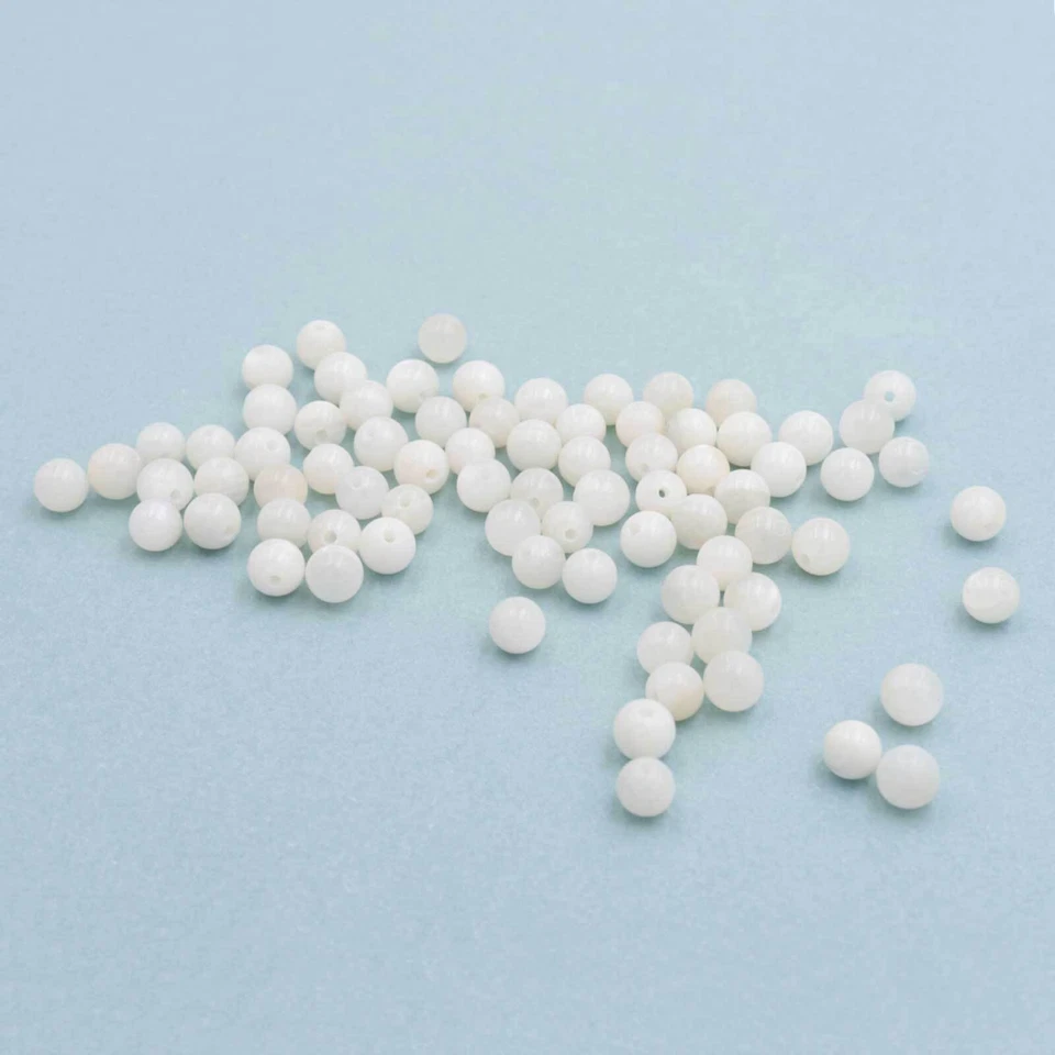 Vintageparts Perlen aus Muschelschale in Perlmutt 5 mm 1 Strang - Bild 2 von 4