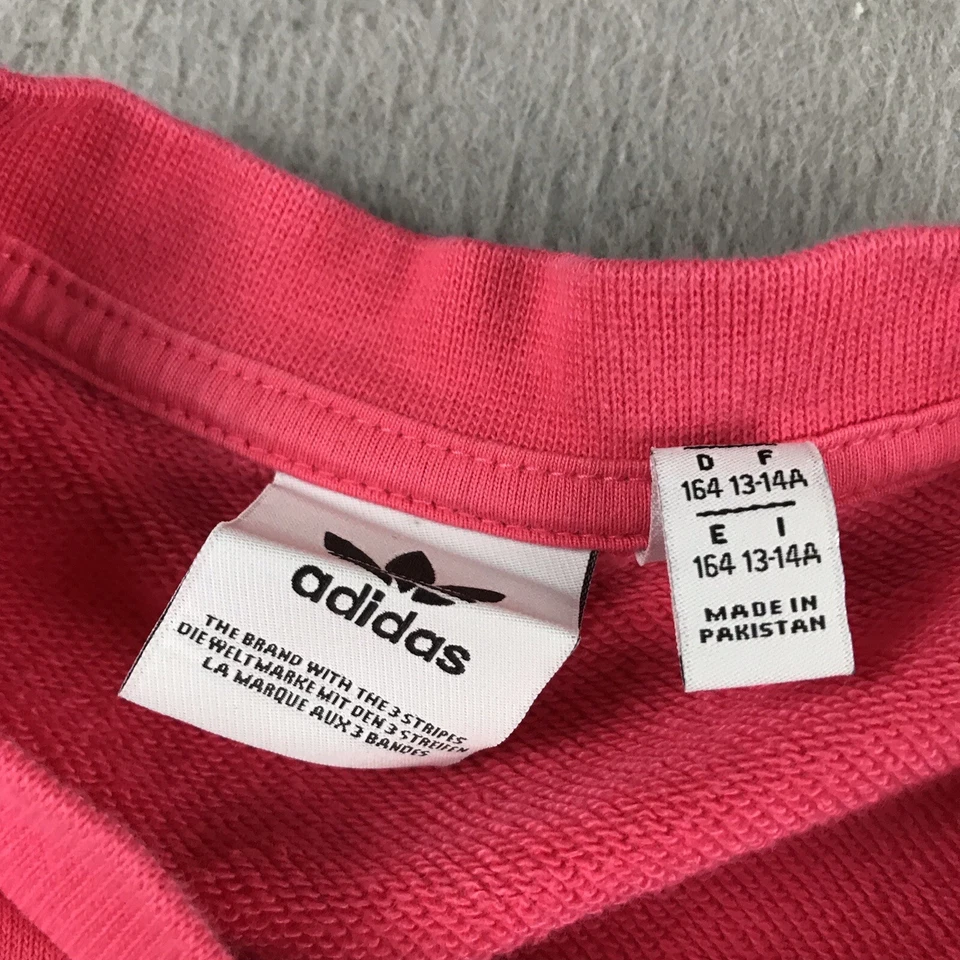 Adidas Sudadera Mujer Pequeña Rosa Cuello Redondo Pullover Mangas Largas Foto 3 de 4