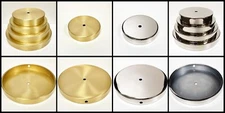 Lamp Parts-Solid Brass LAMP BASES-Round- 5",6",7" OR 8" Diam. 2 Finishes (1 Pc.)