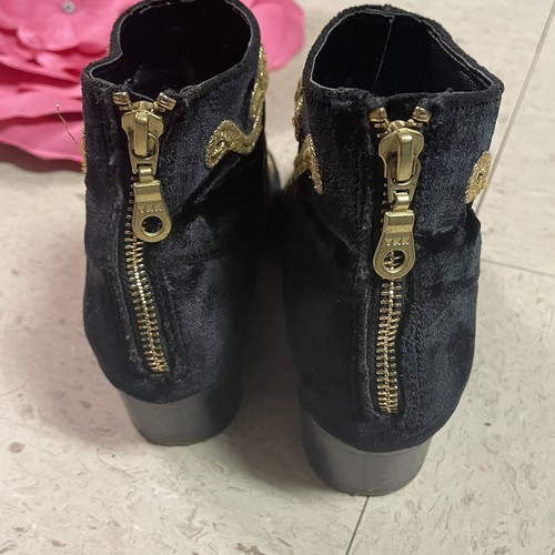 Modern Vice Damen-Booties Größe 36,5 (US 6,5) schwarz/gold Samt MJ-BAND Reißverschluss hinten - Bild 12 von 17
