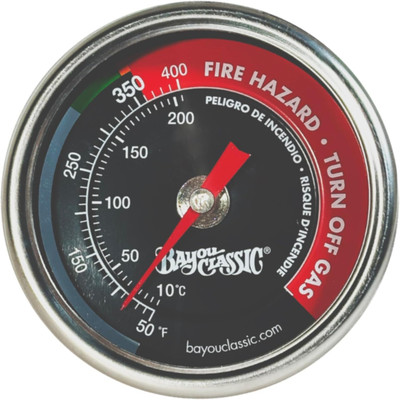 Bayou Classic 5070 Bayou Fryer Thermometer Stainless Steel Design Tempered Glass