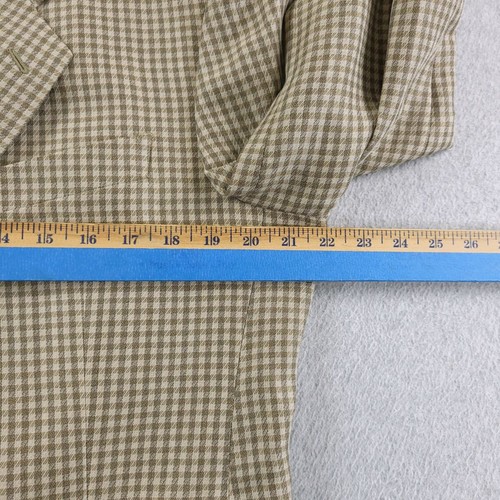 Mani By Giorgio Armani Sport Coat Mens 42 Short Brown Linen Wool Blend Plaid - Picture 10 of 15