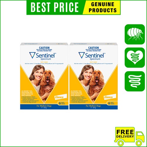 SENTINEL Spectrum Heartworm Flea Control 6,12 Chews for Dog 11 to 22 Kg YELLOW - Picture 4 of 4