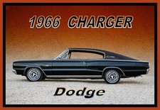 1966 Dodge Charger Black Mopar, Toolbox - Refrigerator Magnet, 42 MIL