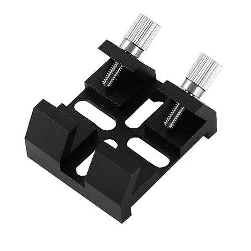 Base Queue D'aronde En Alliage D'aluminium Pour Chercheur De Télescope - Support De Montage 40x44x16 Mm - Vis Moletées Incluses - Noir/Rouge