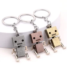 1PC Movable Metal Robot Pendant Keychain Keyring Bag Car Ornaments Key Holder