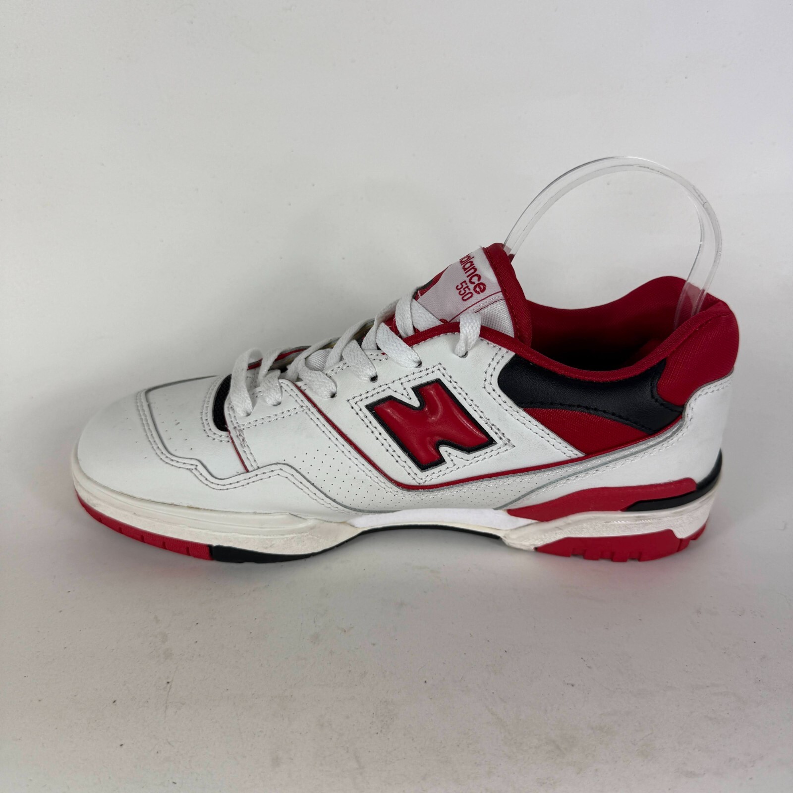 New Balance 550 Sneakers Mens 9 White Red Leather Low Top Athletic Running Shoes thumbnail 6