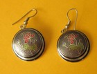 VTG CLOISONNE EARRINGS - FLORAL