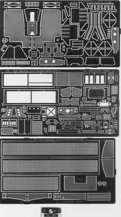 Eduard 1/35 scale Sd.Kfz.7/1 Flakvierling Photo Etched Set for Tamiya #35183