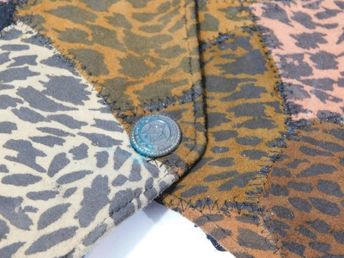 St. John's Bay Men's Patchwork Suede Vest Size Small Brown Tan Leopard Print - Picture 4 of 8