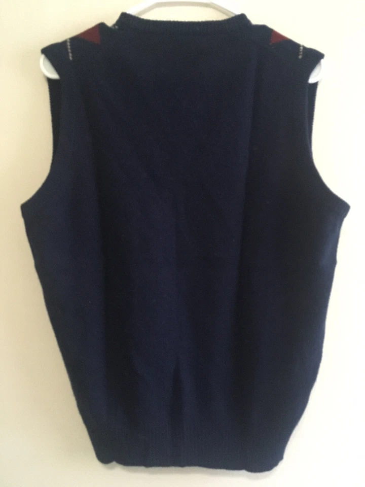 Colete Suéter Vintage DEANS OF SCOTLAND Tamanho 44 100% Lã Padrão Argyle - Imagem 4 de 4