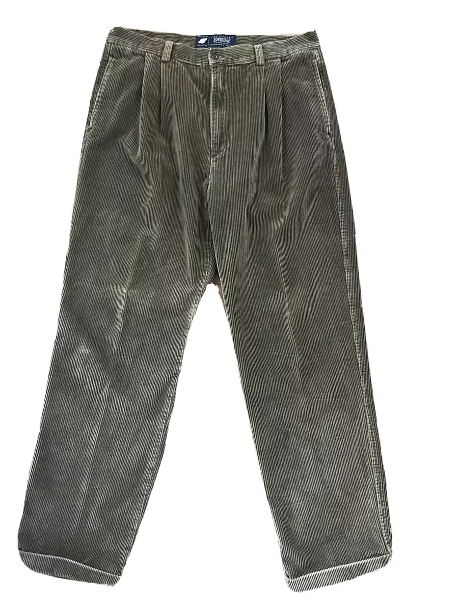 Mens wide wale pleated corduroy best sale pants