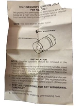 Lock Technology High Security Vintage Chrysler Ignition Cylinder - Crl-1