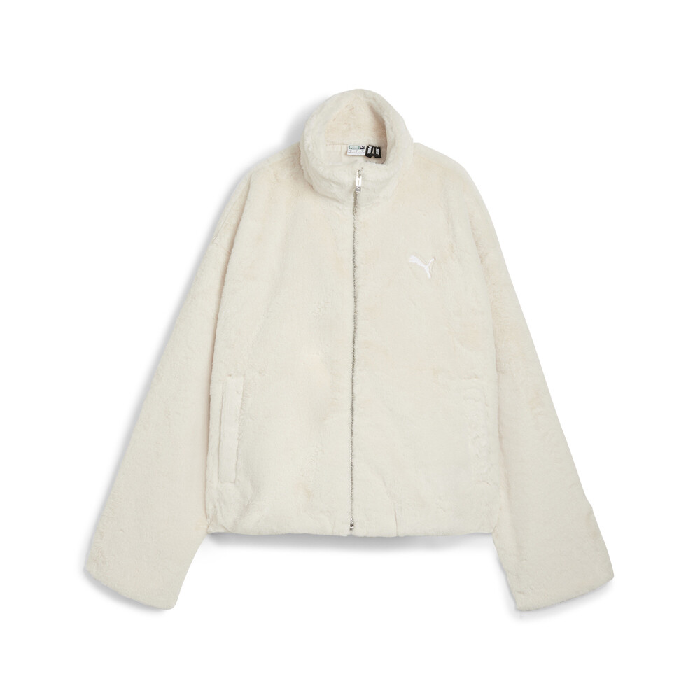 Женская белая повседневная спортивная верхняя одежда на молнии из мягкого флиса Puma 62651787