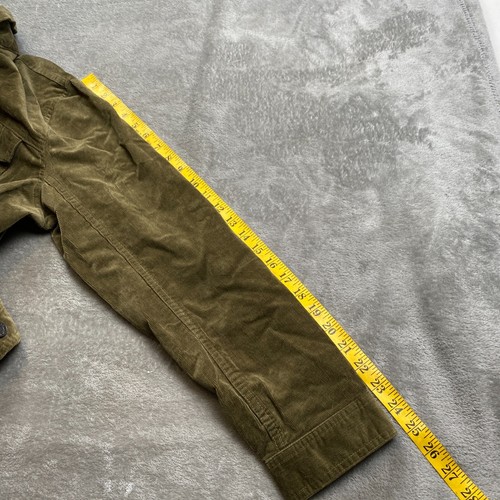Talbots Corduroy Trucker Jacket Women 1X Olive Green Cotton Stretch Front Button - Picture 7 of 11