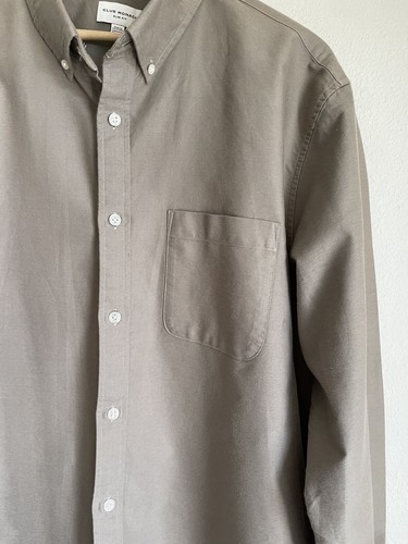 Club Monaco Slim Fit Striped Dark Khaki Button Down 100% Cotton Men’s XL - Picture 7 of 15