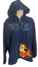 DISNEY Vintage Women's Size Large Tigger Wild Quarter-Zip Fleece Hoodie