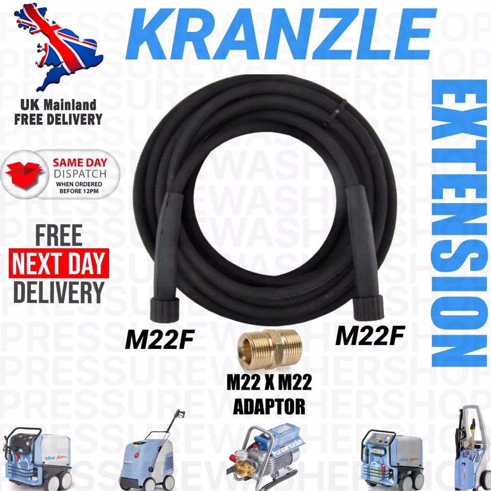 KARCHER NILFISK, INTERPUMP, EDGE, COMET, LAVOR, WESLEY, KRANZLE, 10M KRANZLE KARCHER MAC EXTENSION HOSE PRESSURE WASHER STEAM CLEANER JET WASH
