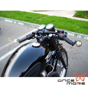Black 1 Inch Bars Clubman Handlebar Motorcycle Bar For Cafe Racer Chopper Ebay