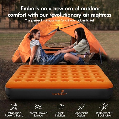 Portable Air Mattress with USB Pump for Camping, Home, Travel - Inflatable Bed - Picture 2 of 8