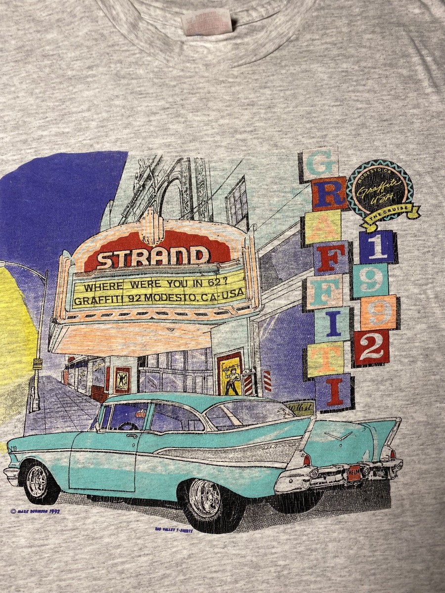 Vintage Single Stitch Hot Rod Graffiti Modesto 1992 T Shirt
