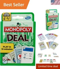 Brand New Monopoly Deal Card Game White, Multi-color, Fast-Playing, Travel