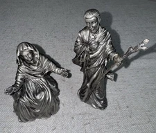 Lenox Kirk Stieff Pewter Holy Family Nativity Figures Mary Joseph