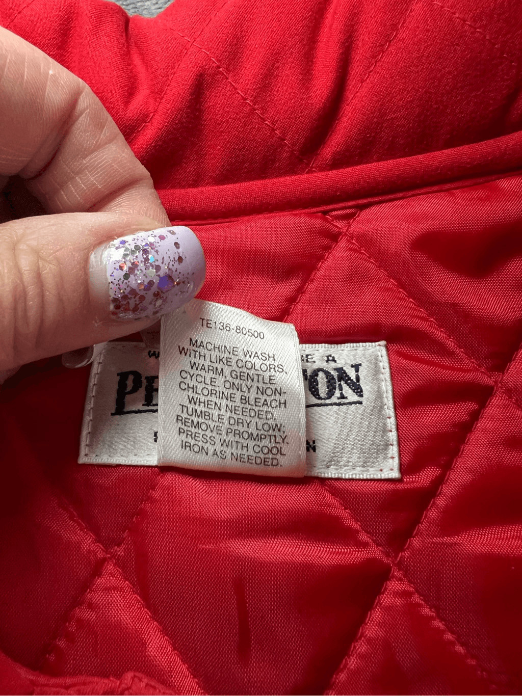 Pendleton Jacket Womens Large Red Puffer Diamond … - image 4